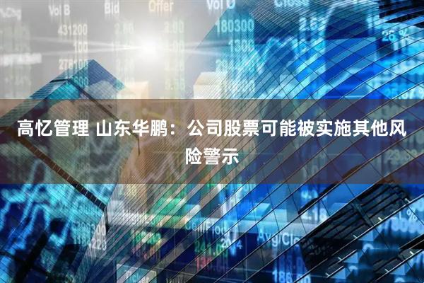 高忆管理 山东华鹏：公司股票可能被实施其他风险警示