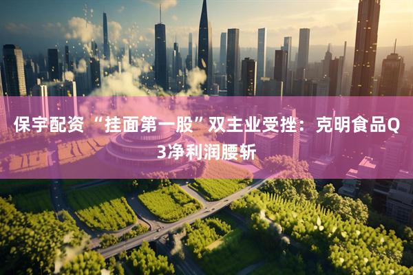 保宇配资 “挂面第一股”双主业受挫：克明食品Q3净利润腰斩